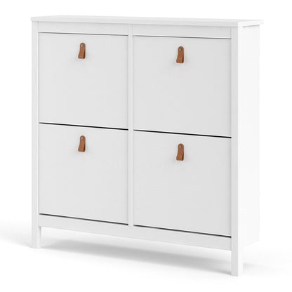 Barcelona Shoe cabinet 4 compartments in White