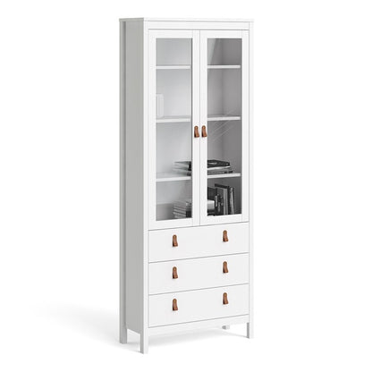 Barcelona China cabinet 2 doors w/glass + 3 drawers in White