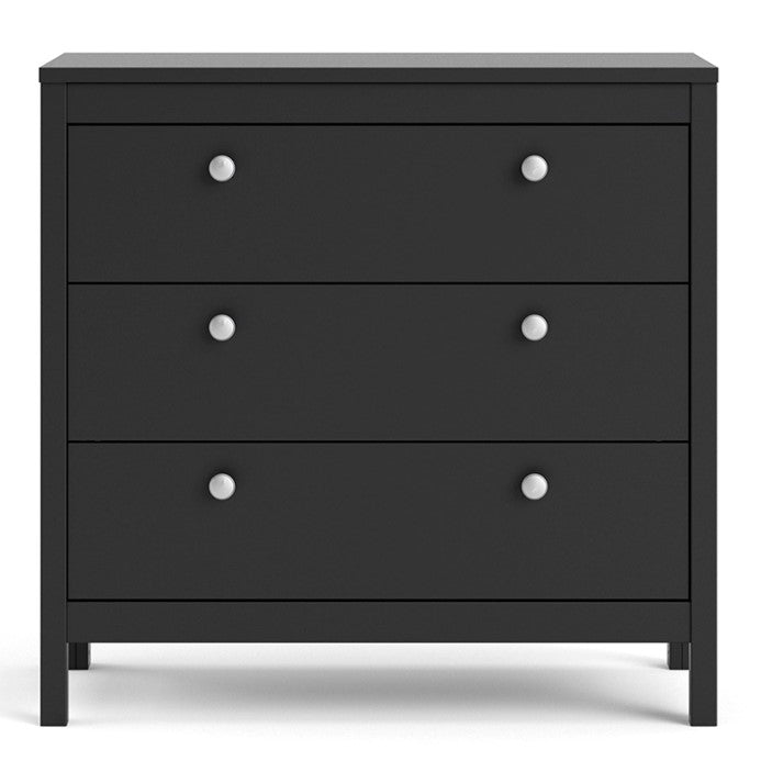 Madrid Chest 3 drawers in Matt Black