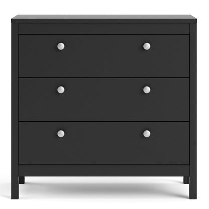 Madrid Chest 3 drawers in Matt Black