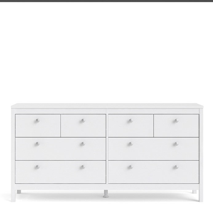 Madrid Double dresser 4+4 drawers in White