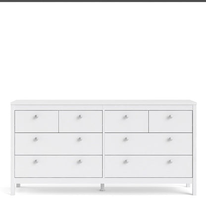 Madrid Double dresser 4+4 drawers in White