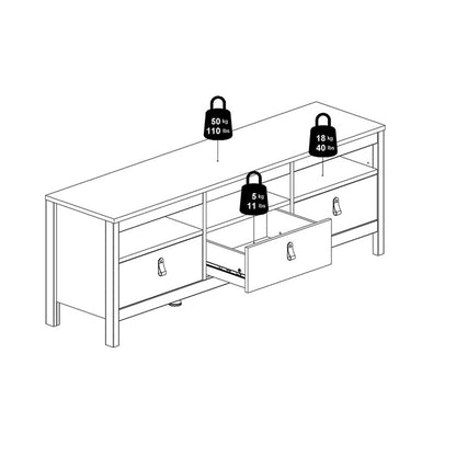 Madrid Tv-unit 3 drawers in White