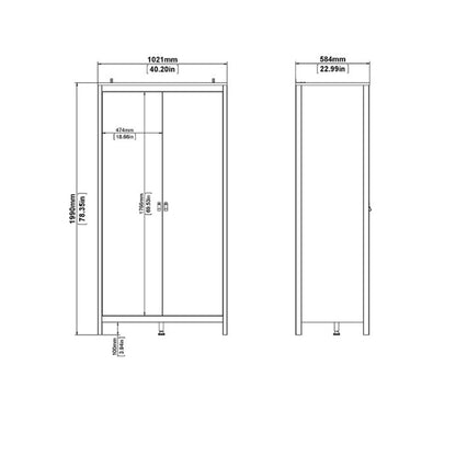 Madrid Wardrobe with 2 doors in White