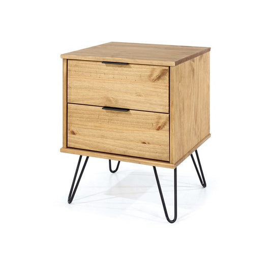 AG510 Augusta Pine 2 drawer bedside cabinet