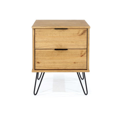 AG510 Augusta Pine 2 drawer bedside cabinet