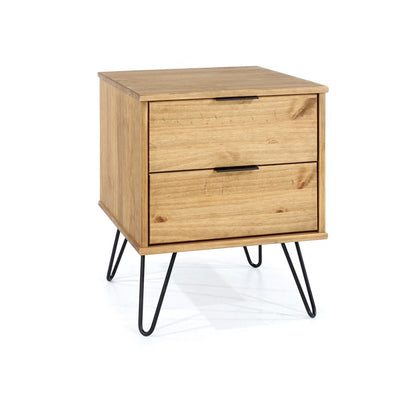 AG510 Augusta Pine 2 drawer bedside cabinet