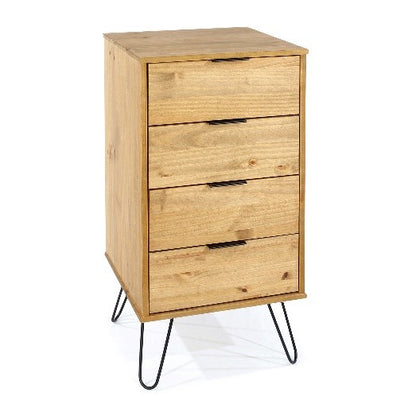 AG517 Augusta Pine 4 drawer narrow chest of drawers