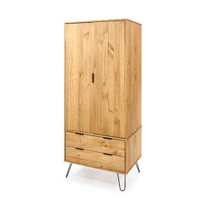 AG582 Augusta Pine 2 door, 2 drawer wardrobe