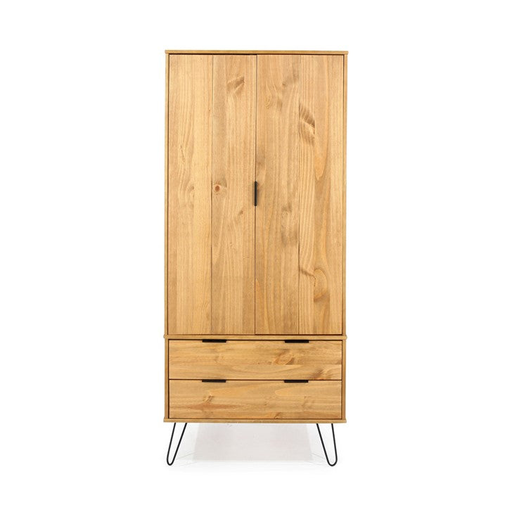 AG582 Augusta Pine 2 door, 2 drawer wardrobe