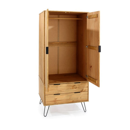 AG582 Augusta Pine 2 door, 2 drawer wardrobe