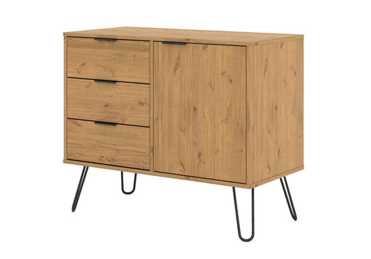 AG915 Augusta Pine small sideboard with 1 door, 3 drawers