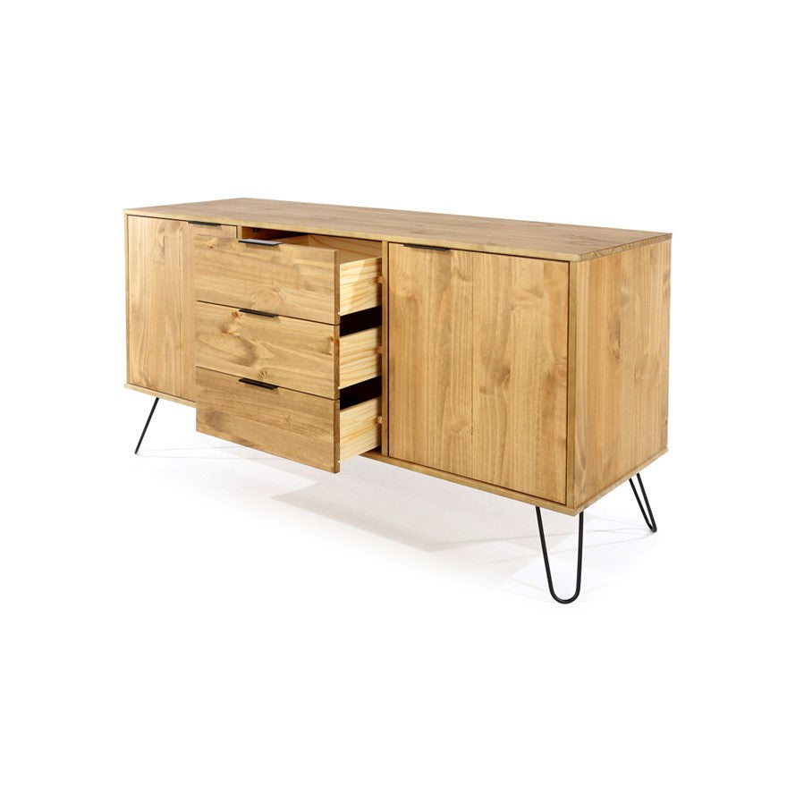 AG916 Augusta Pine medium sideboard with 2 doors, 3 drawers