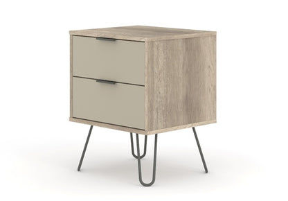 AGD510 Augusta Driftwood 2 drawer bedside cabinet