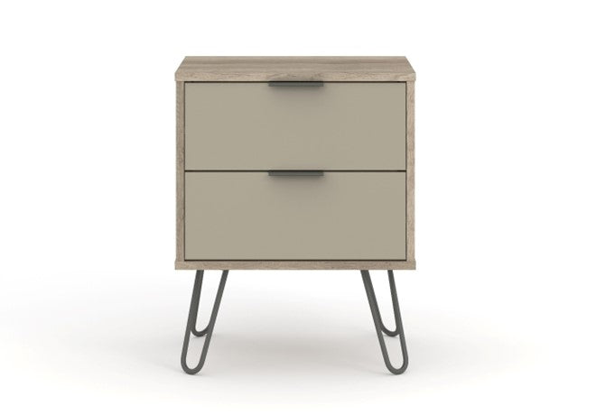 AGD510 Augusta Driftwood 2 drawer bedside cabinet