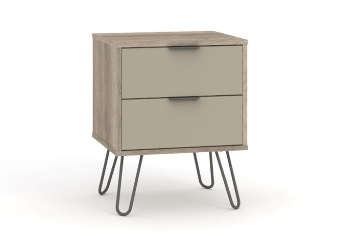 AGD510 Augusta Driftwood 2 drawer bedside cabinet