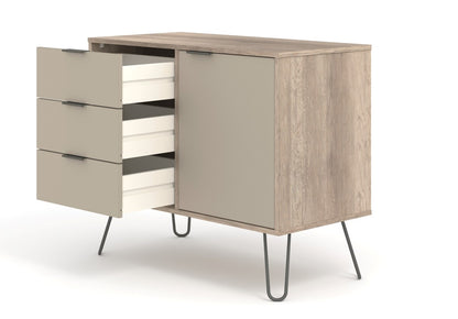 AGD915 Augusta Driftwood small sideboard with 1 doors, 3 drawers