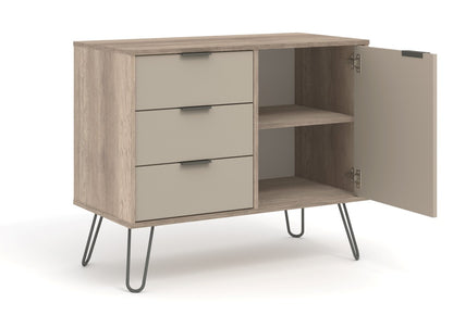 AGD915 Augusta Driftwood small sideboard with 1 doors, 3 drawers