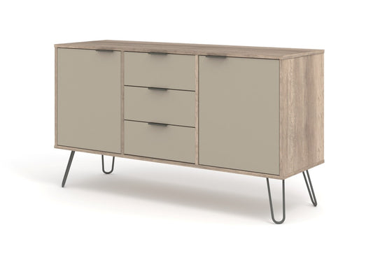 AGD916 Augusta Driftwood medium sideboard with 2 doors, 3 drawers