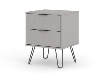 AGG510 Augusta Grey 2 drawer bedside cabinet