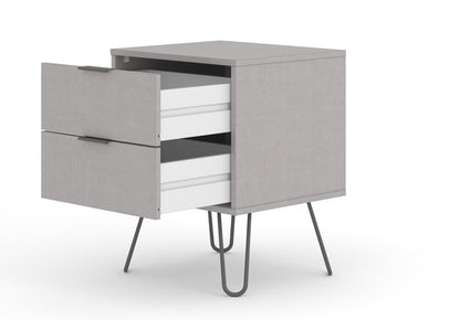 AGG510 Augusta Grey 2 drawer bedside cabinet