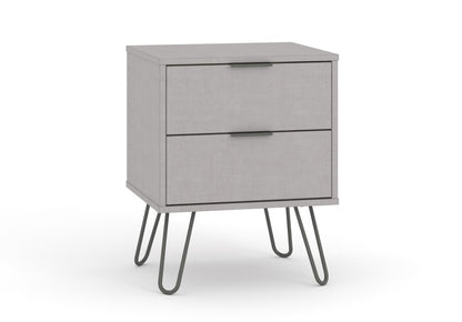 AGG510 Augusta Grey 2 drawer bedside cabinet