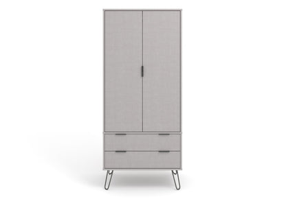 AGG582 Augusta Grey 2 door, 2 drawer wardrobe