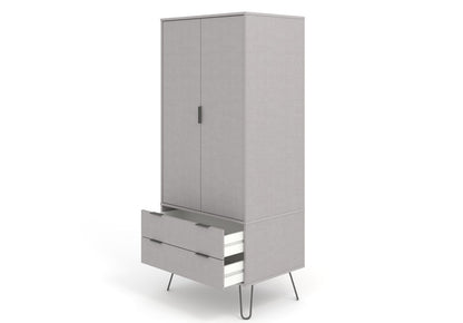 AGG582 Augusta Grey 2 door, 2 drawer wardrobe