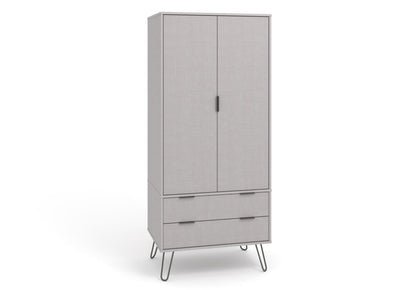 AGG582 Augusta Grey 2 door, 2 drawer wardrobe