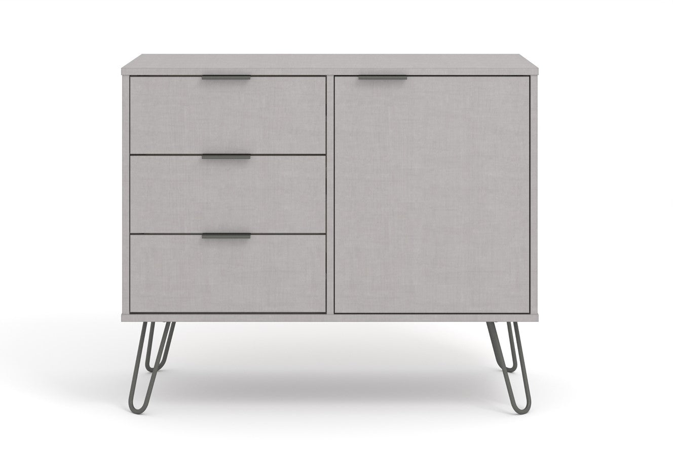 AGG915 Augusta Grey small sideboard with 1 doors, 3 drawers