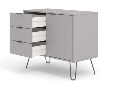 AGG915 Augusta Grey small sideboard with 1 doors, 3 drawers