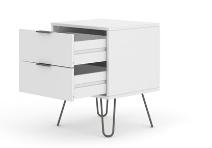 AGW510 Augusta White 2 drawer bedside cabinet