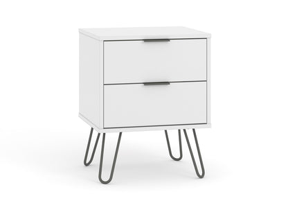 AGW510 Augusta White 2 drawer bedside cabinet