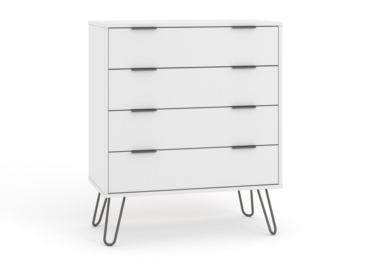 AGW514 Augusta White 4 drawer chest of drawers