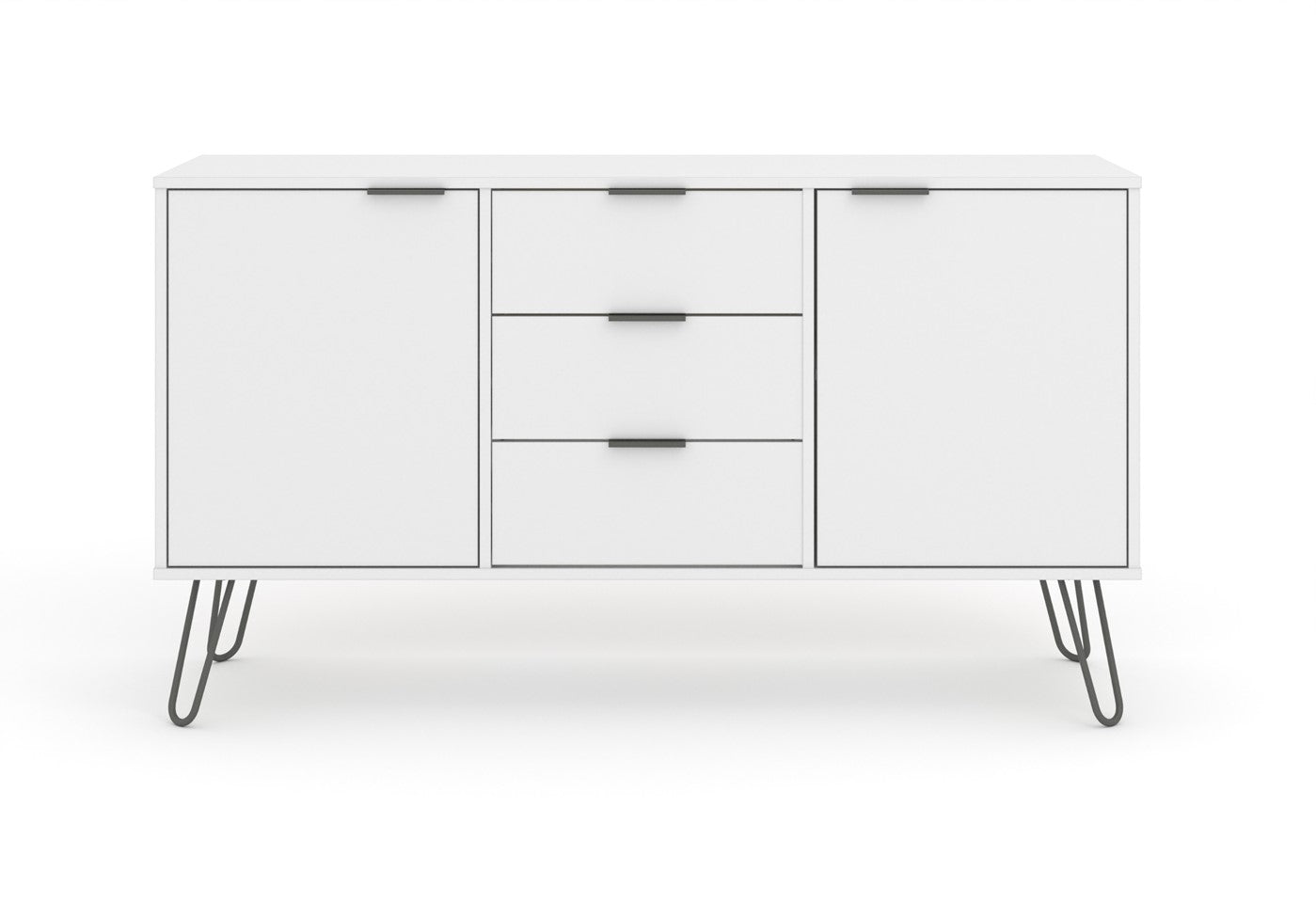 AGW916 Augusta White medium sideboard with 2 doors, 3 drawers