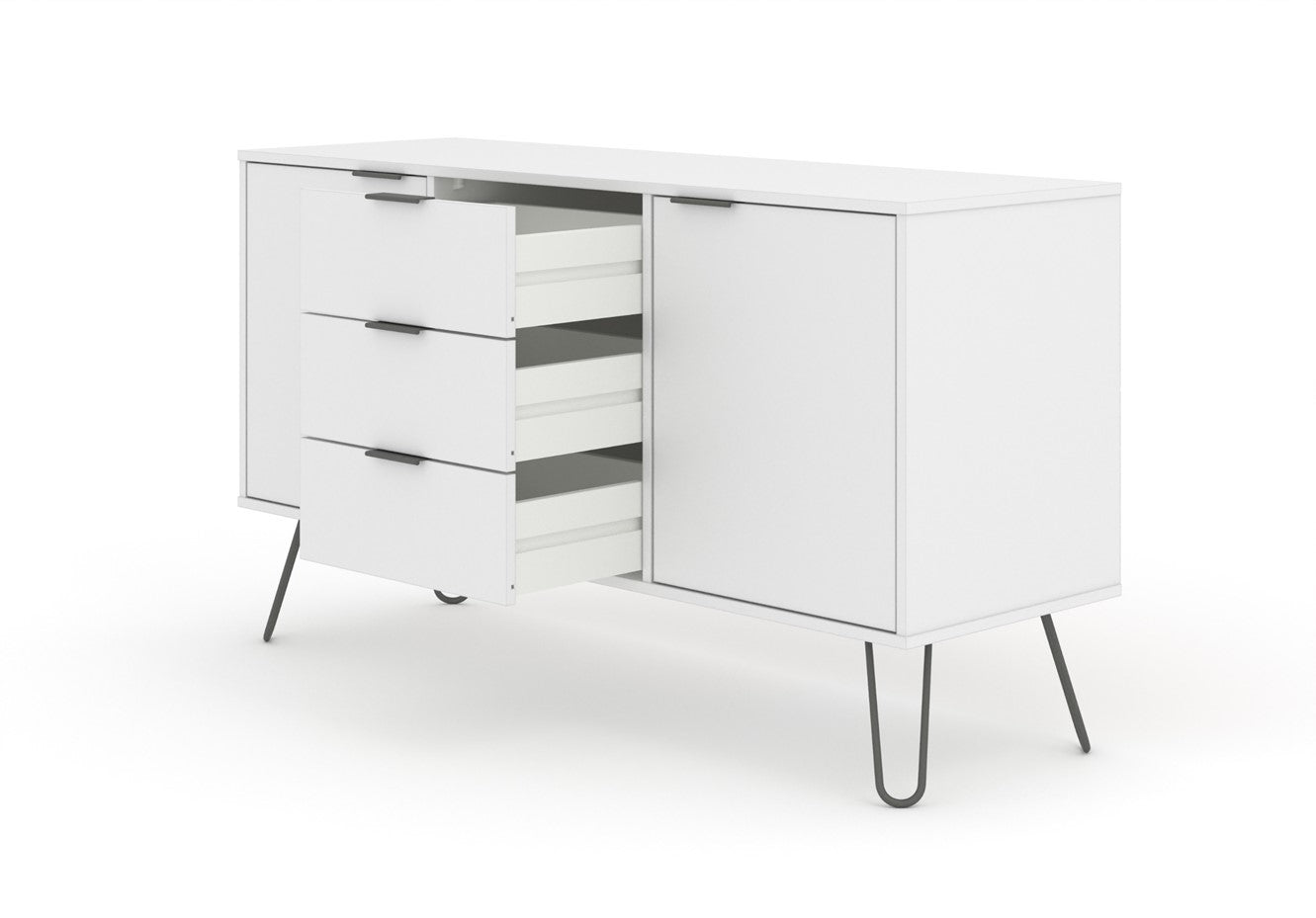 AGW916 Augusta White medium sideboard with 2 doors, 3 drawers