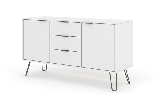 AGW916 Augusta White medium sideboard with 2 doors, 3 drawers