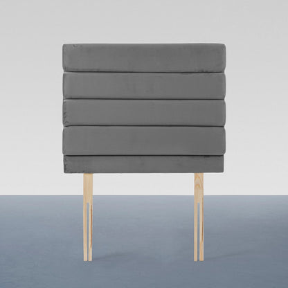 Airsprung Chelwood Velvet, Mallard Gunmetal Grey Turmeric Headboard, Various Widths