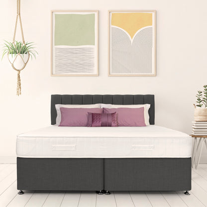 Airsprung Kelston Divan with an Airsprung Open Coil Memory Mattress, Corston Headboard in colours matching divan.