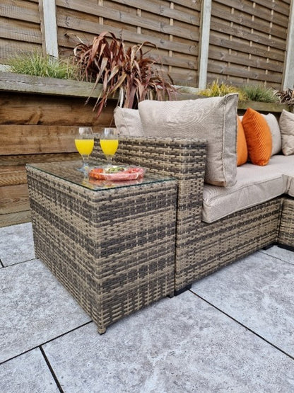 Signature Weave, Jessica, Rattan Flat Weave Patio Furniture, Colours Grey or Brown.