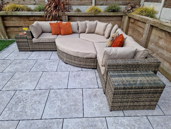 Signature Weave, Jessica, Rattan Flat Weave Patio Furniture, Colours Grey or Brown.