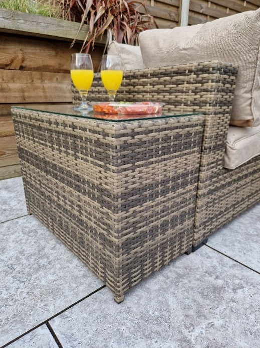 Signature Weave, Jessica, Rattan Flat Weave Patio Furniture, Colours Grey or Brown.